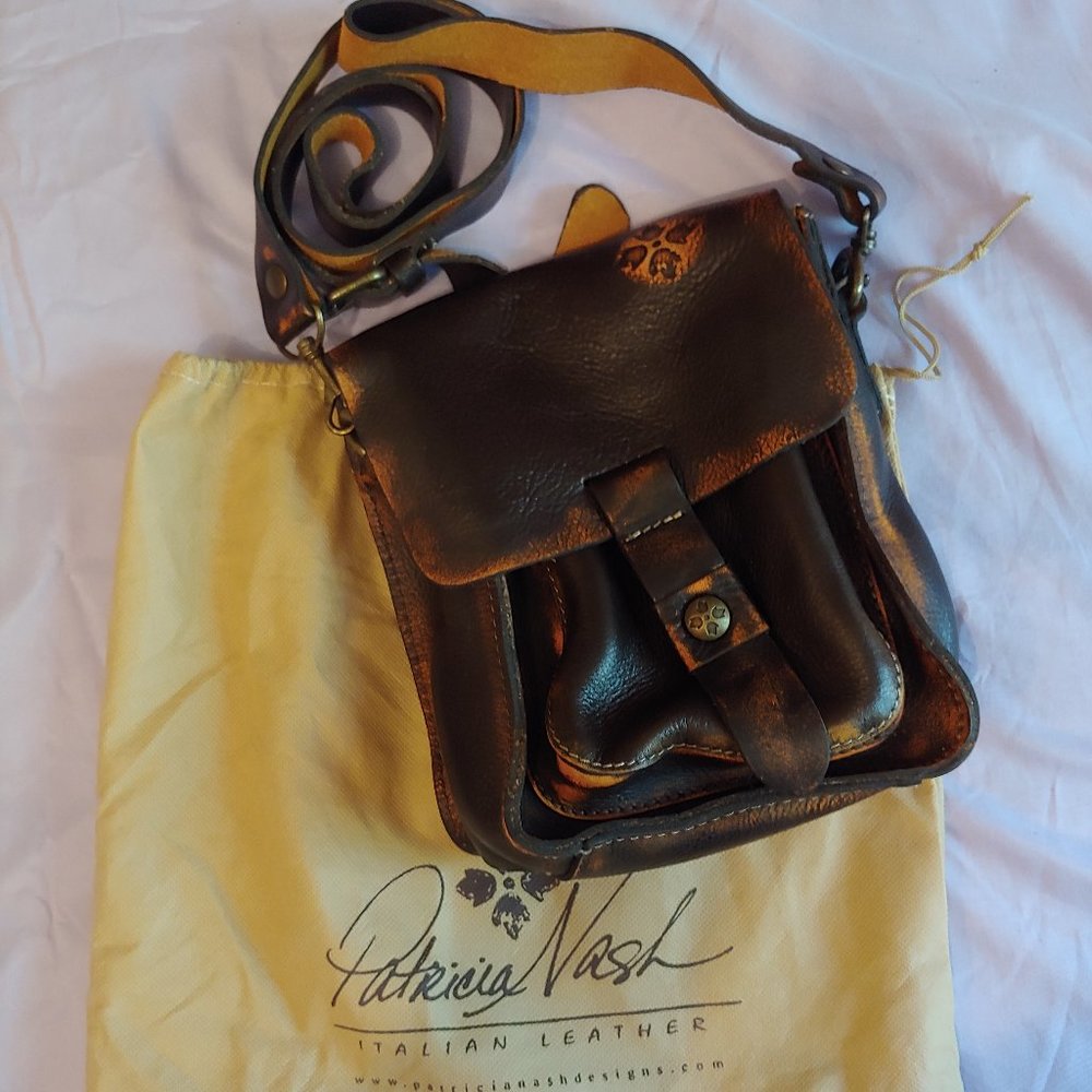 Patricia Nash Brown Leather Crossbody Satchel